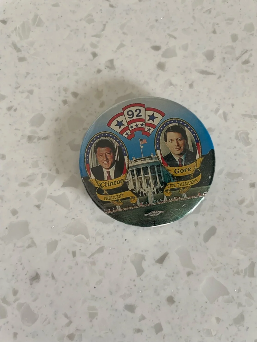 Bill Clinton President Al Gore Vice President 1992 Election Pin Campaign Button